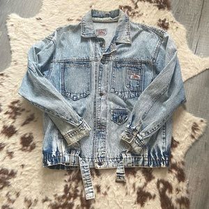 Camel Branded Denim Jacket
